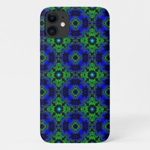 Marguerite , Daisies flowers in blue green black iPhone 11 Case