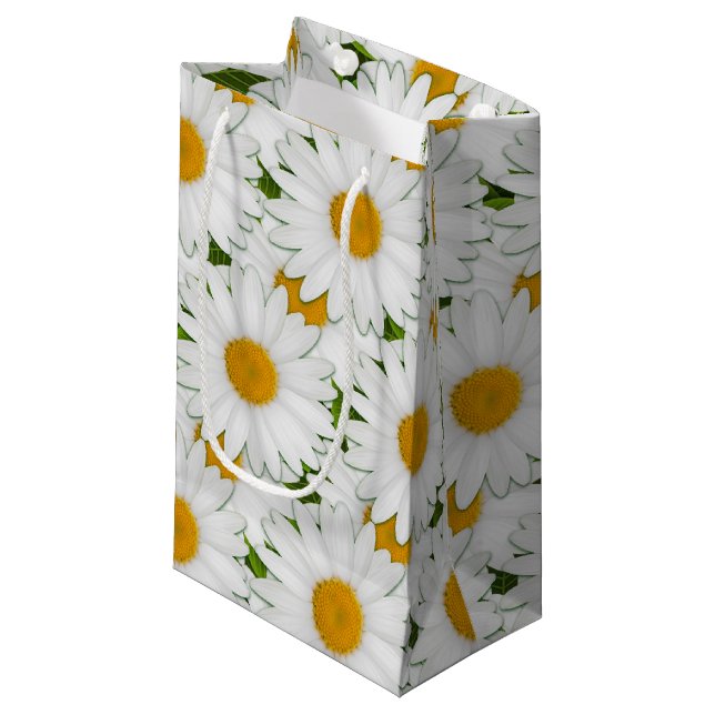 Marguerite Daisy Wrapping Paper Gift Bag (Front Angled)