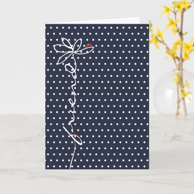 marguerite d'anniversaire et carte de coccinelle (Fleur jaune)