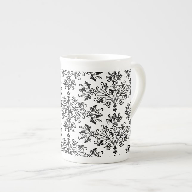 Marguerite et Feuille Vintage motif floral Mug (Devant droit)