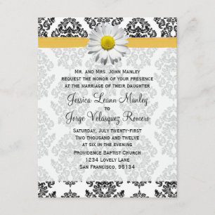 Marguerite et invitation de mariage damassé