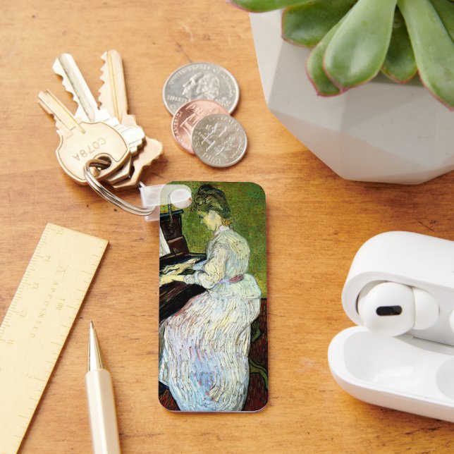 Marguerite Gachet at the Piano by Vincent van Gogh Keychain (Desk)