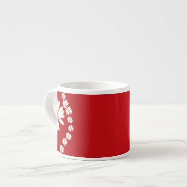 Marguerite sur la Mug Espresso Rouge (Devant gauche)