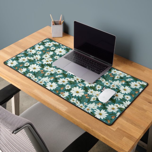 Marguerites blanches et papillons (Bureau 2)