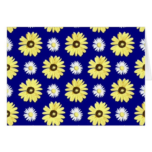 Marguerites blanches jaunes sur la carte vierge de (Devant horizontal)