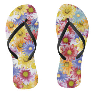 marguerites colorées mignonnes tongs