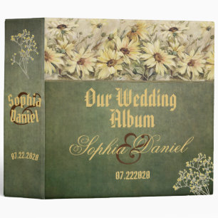 Marguerites D'Or Avec Classeur Album De Mariage Sa