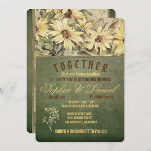 Marguerites D'Or Sur Les Invitations De Mariage De