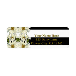 Marguerites et rayures noires et blanches Floral m