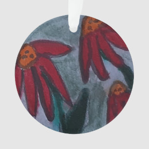 Marguerites rouges acryliques