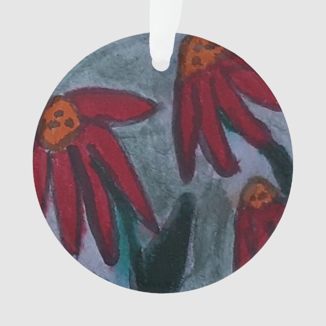 Marguerites rouges acryliques (devant)