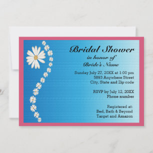 Marguerites sur Arrière - plan bleu Invitation Fêt