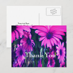 Marguerites violettes Abstrait Merci floral carte 