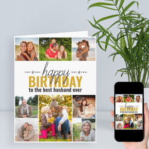 Mari Anniversaire 8 Photo Collage Carte personnali