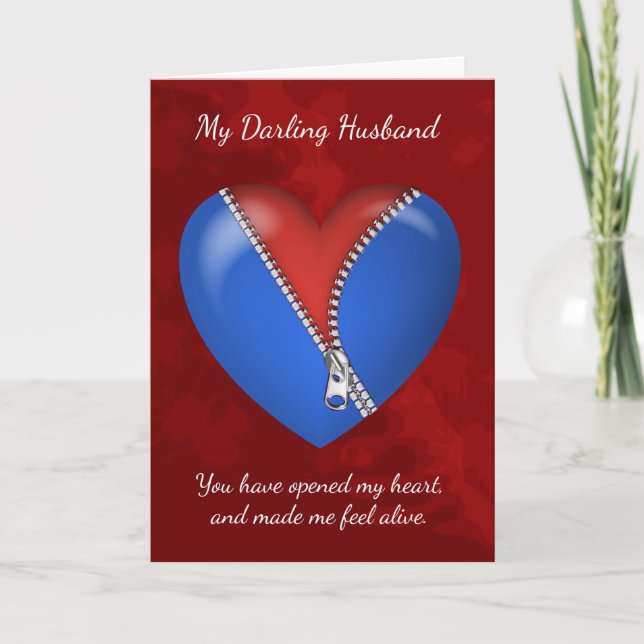Mari, Carte moderne de Saint Valentin avec Zipper  (Devant)