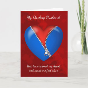 Mari, Carte moderne de Saint Valentin avec Zipper 