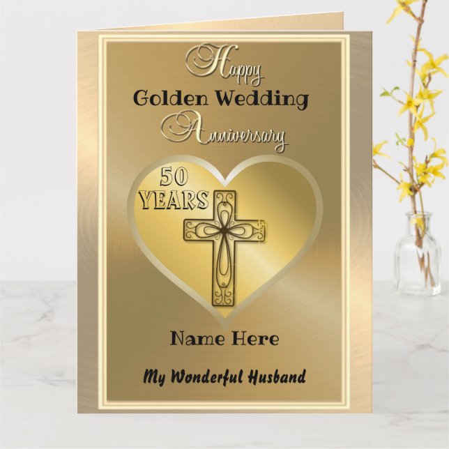 Mari de la carte religieuse du 50e anniversaire d' (Fleur jaune)