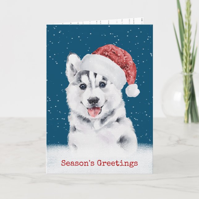 Mari de Noël dans la carte des flocons de neige (Devant)