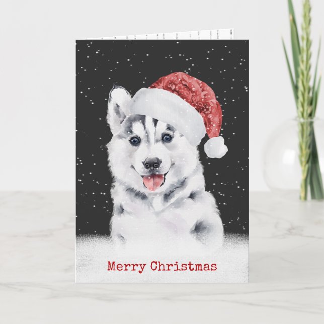 Mari de Noël dans la carte des flocons de neige (Devant)
