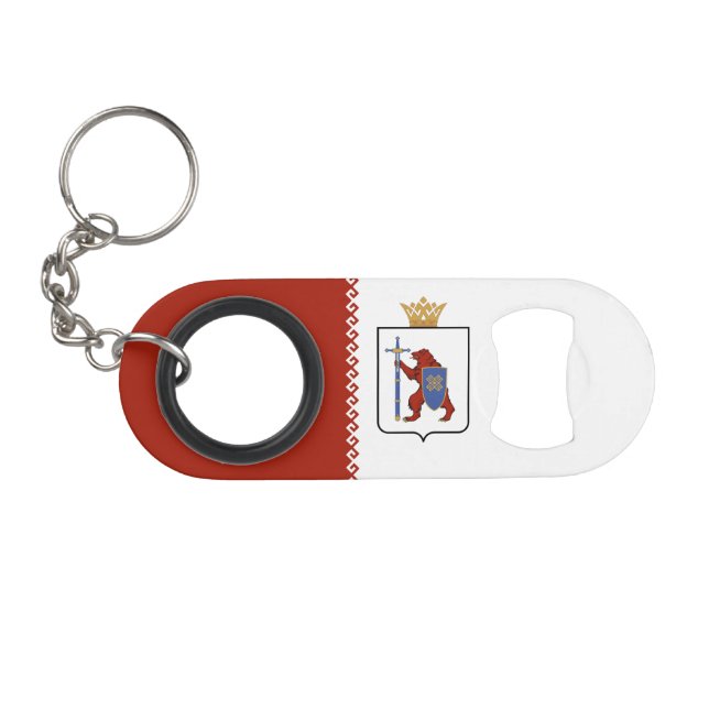 Mari El Flag Keychain Bottle Opener (Front (Horizontal))