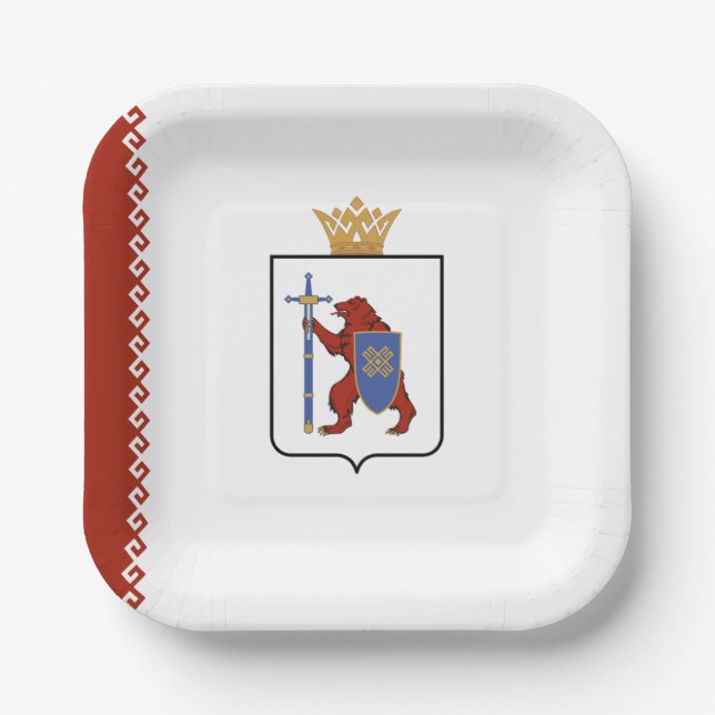 Mari El Flag Paper Plate (Front)