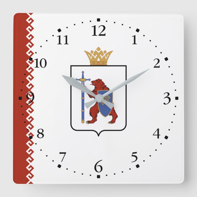 Mari El Flag Square Wall Clock (Front)