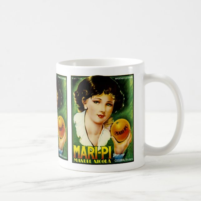 Mari Pi Orange Label Coffee Mug (Right)