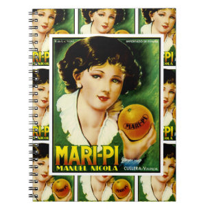 Mari Pi Orange Label multi print Notebook
