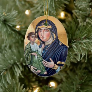 Maria Advocata Nostra Icon Ceramic Ornament