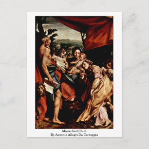Maria And Child By Antonio Allegri Da Correggio Postcard