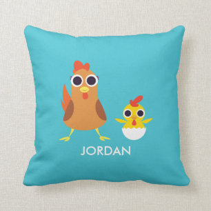 Maria & Bandit the Chickens Throw Pillow