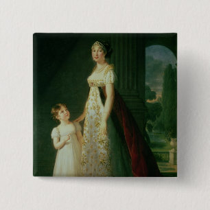 Maria Carolina Bonaparte, Queen of Naples 2 Inch Square Button