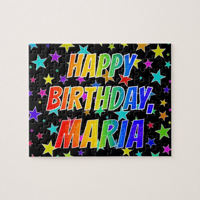"MARIA" First Name, Fun "HAPPY BIRTHDAY" Jigsaw Puzzle (Horizontal)