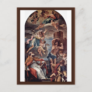 Maria Gloria With Archangel Gabriel And St. Eusebi Postcard