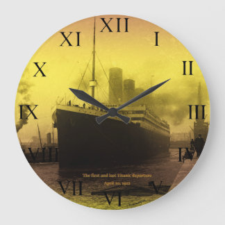 © MARIA MADRUGAS 121 Titanic Departing Large Clock