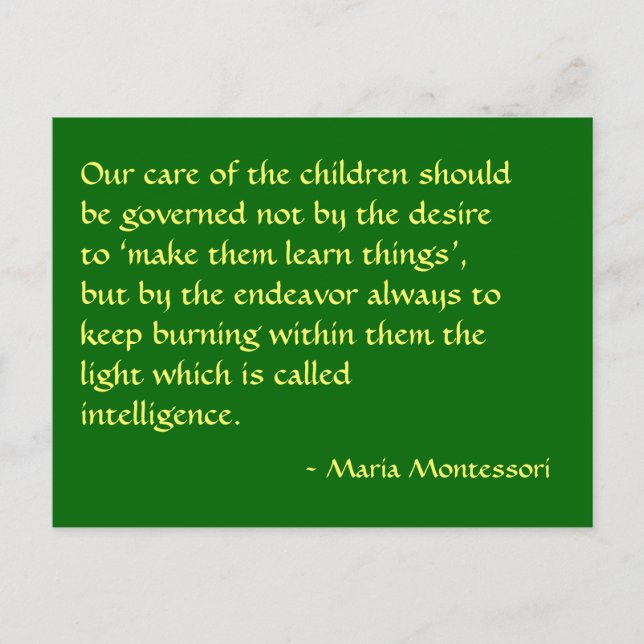 Maria Montessori Citation No 1 Carte postale (Devant)