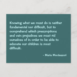 Maria Montessori Citation No 2 Carte postale