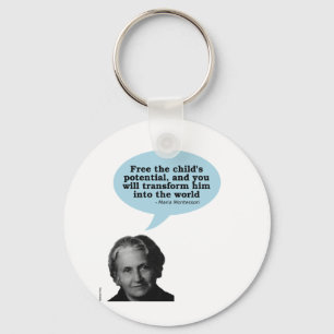 maria montessori quote keychain
