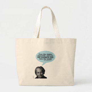 maria montessori quote large tote bag