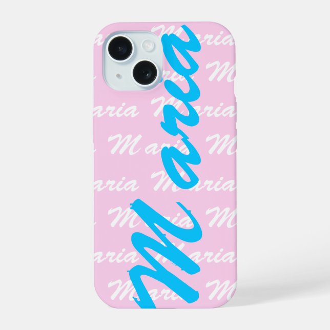 Maria Name Design Pattern iPhone 15 Case (Back)