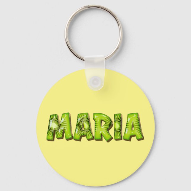 Maria Name Kiwi Design Keyring (Front)
