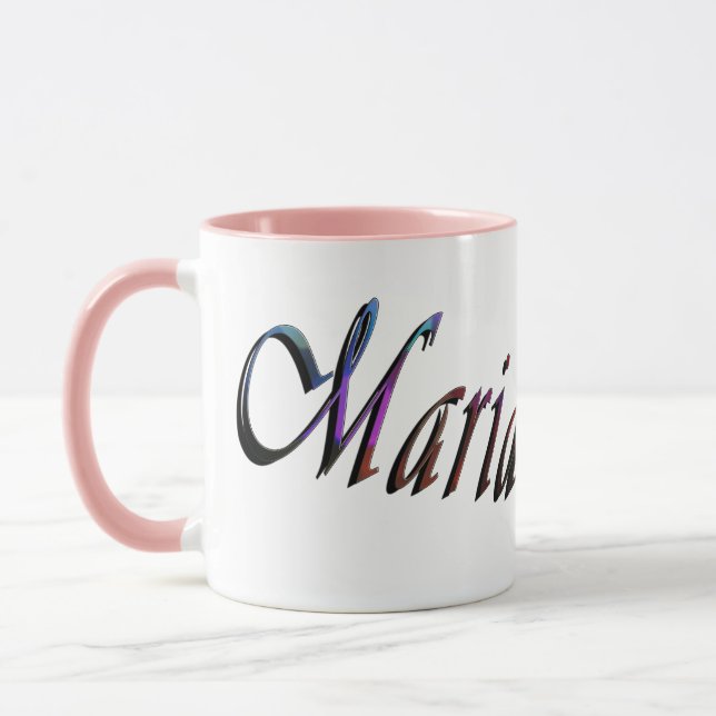 Maria, Nom, Logo, Mug Combo Rose (Gauche)