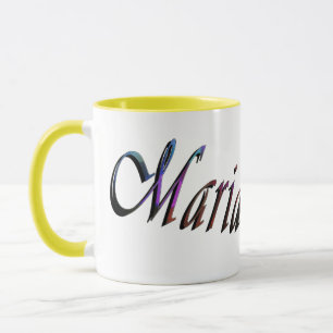 Maria, Nom, Logo, Mug de café Combo Jaune