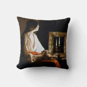 Maria Repenting, La Tour Throw Pillow