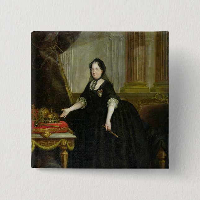 Maria Theresa  Empress of Austria 2 Inch Square Button (Front)