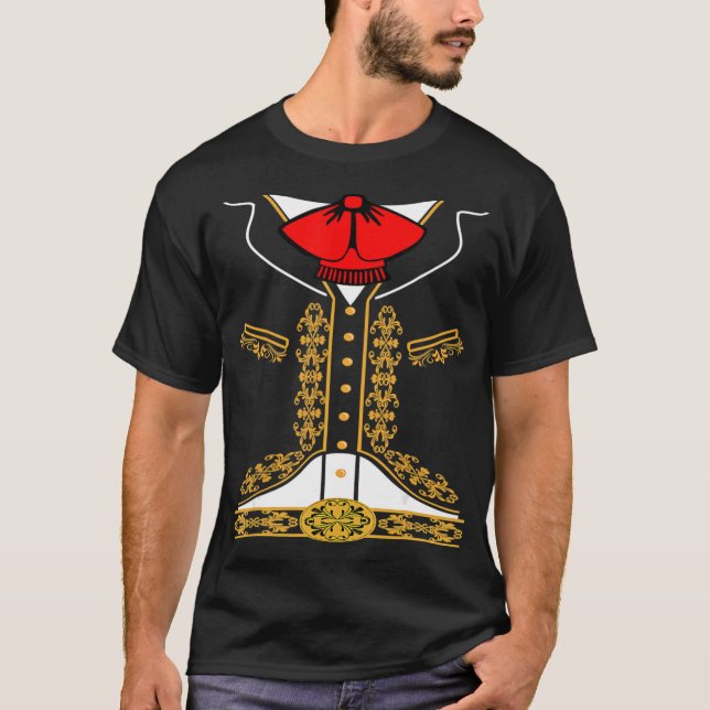 Mariachi Charro Mexican Costume For Cinco De Mayo  T-Shirt (Front)