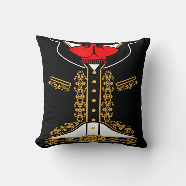 Mariachi Charro Mexican Costume For Cinco De Mayo  Throw Pillow (Front)