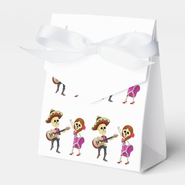 Mariachi Dancing Couple Day of the Dead Favor Box (Front Side)