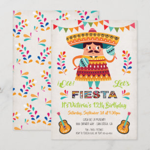 Mariachi Mexcian Fiesta Birthday party invitation