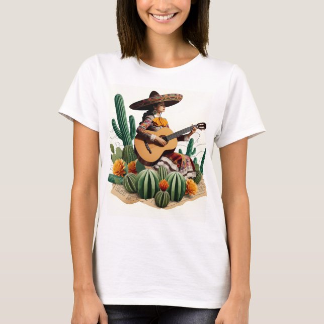 Mariachi Muse: Female Guitarist T-Shirt (Front)